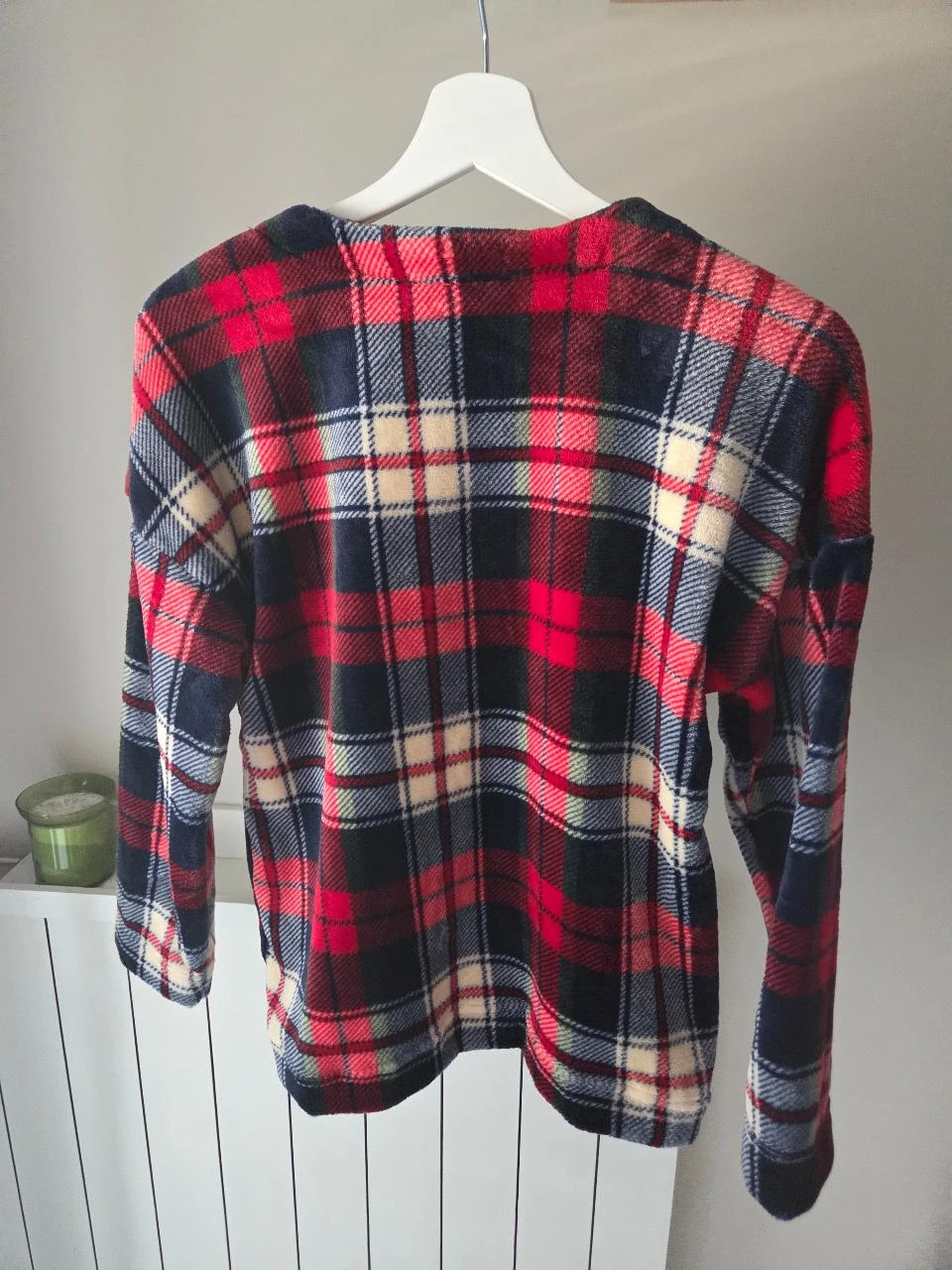 Blusa de pijama xadrez vermelha marinha macia e aconchegante ETAM • PP • Novo – photo 5